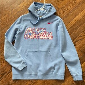 Nike Powder Blue Classic Script Hoodie sz M